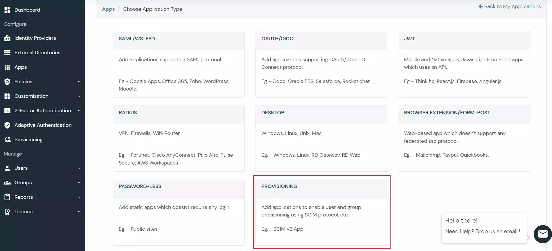 Zoom SCIM Provisioning Select Provisioning