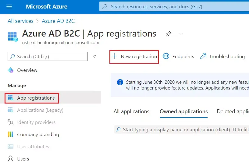 Azure B2C SSO: azure-b2c-add-application