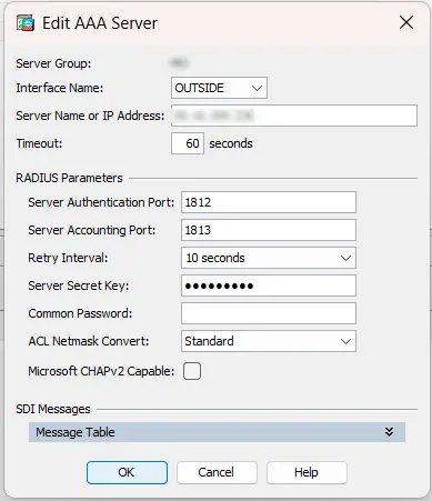 Cisco AnyConnect VPN MFA/2FA two-factor authentication: Radius client aaa server