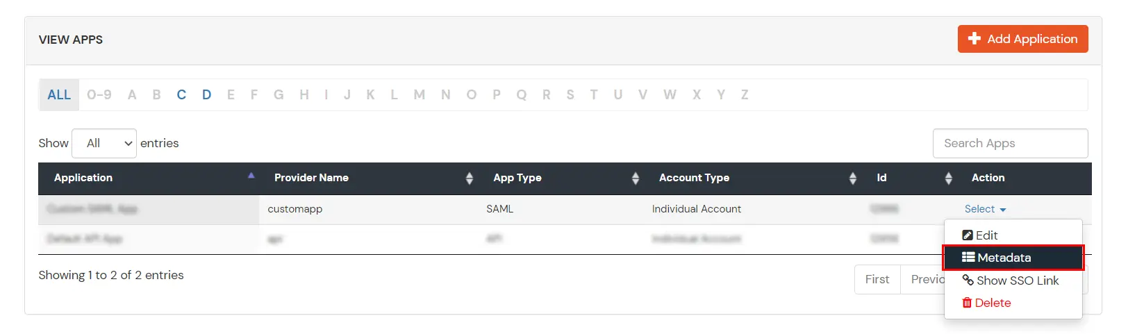 Tableau Online SSO (Single Sign-On): Go to Metadata