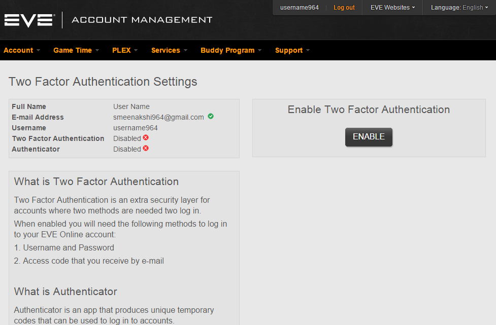 EVE Two-Factor Authentication: Image 2