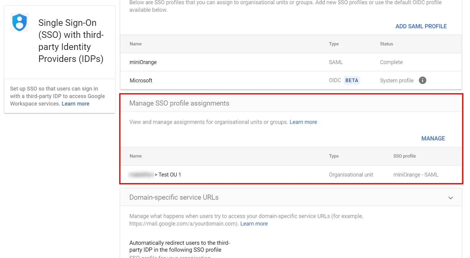Gmail SSO (Single Sign-On) Assigning the SSO Profile to OU and Groups