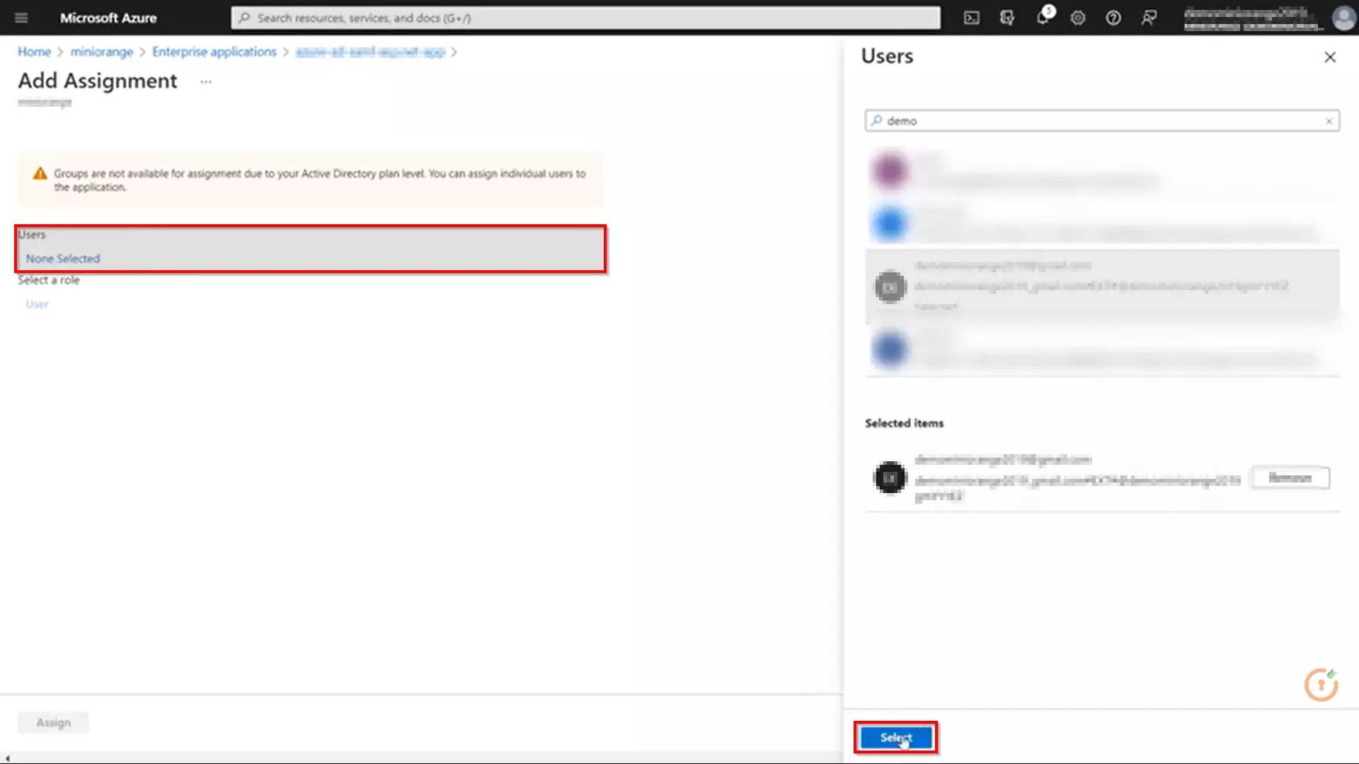 Microsoft Entra ID sso selecting user or invite an external user