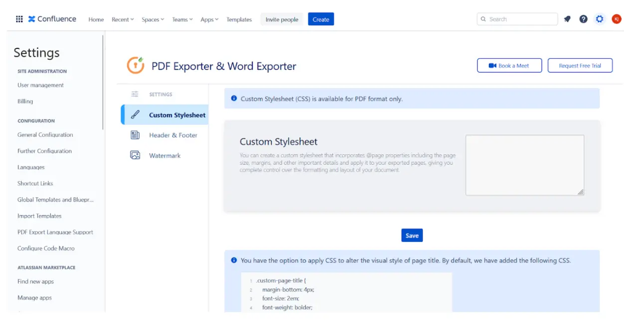 Confluence PDF Exporter Share on Google Drive
