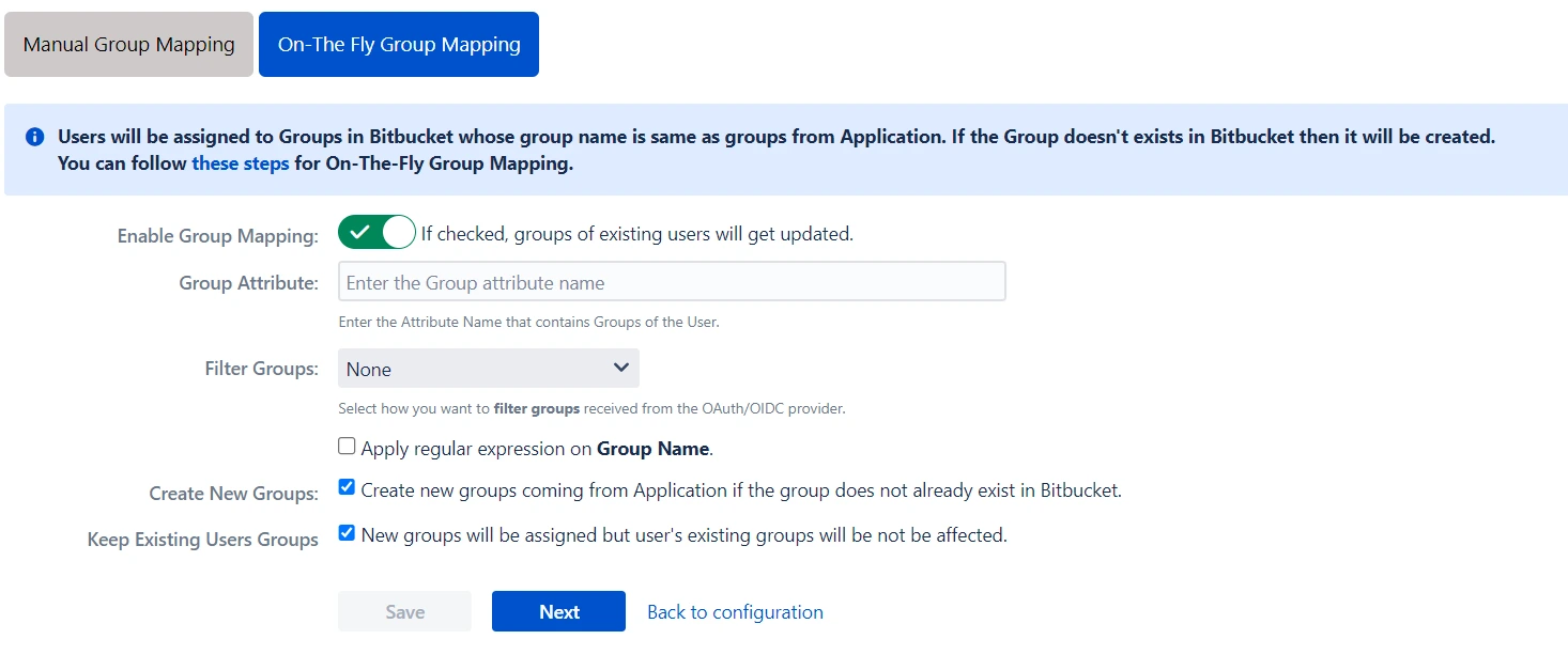 Atlassian Data Center Single Sign-On (SSO) for OAuth On The Fly Group Mapping