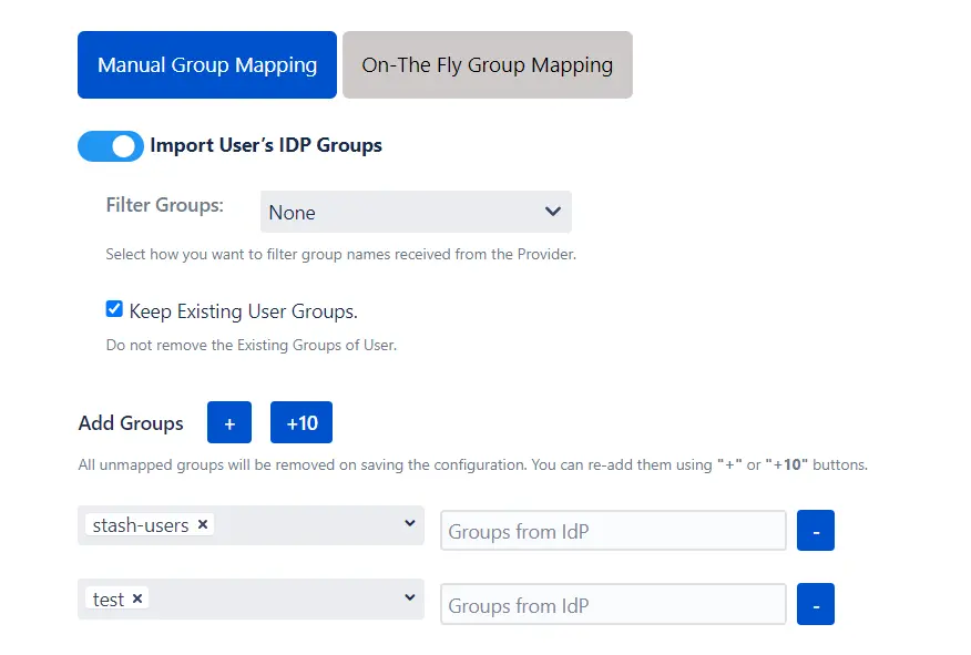 User and gruop provisioning in Jira, Confluence, Bitbucket Manual Group Mapping