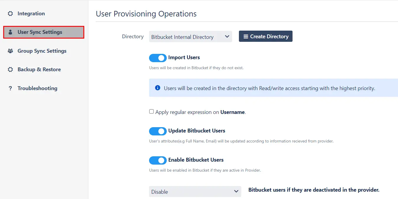 User and gruop provisioning in Jira, Confluence, Bitbucket User Sync
