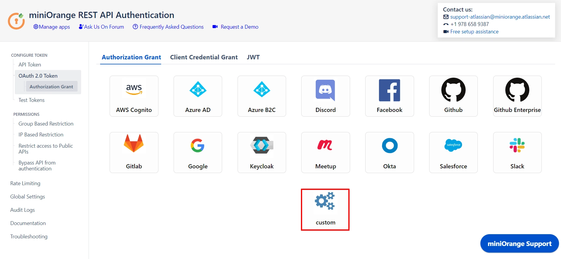 Rest API, Select custom IDP