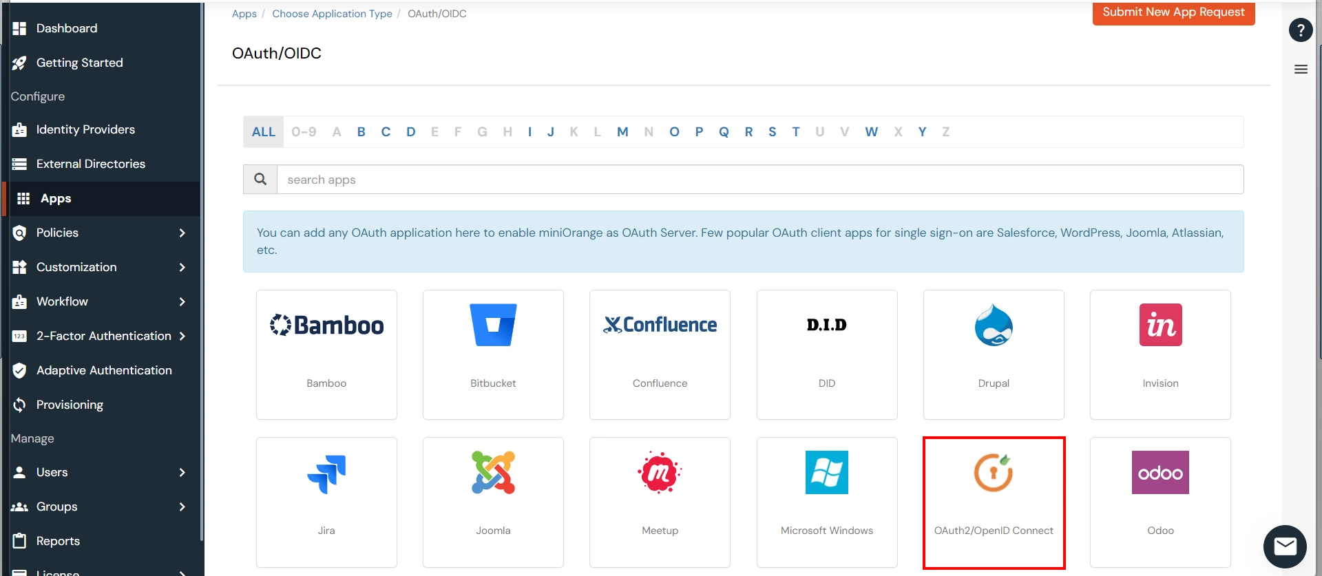 OAuth/OpenID/OIDC Single Sign On (SSO), miniOrange SSO,Add OAuth Application