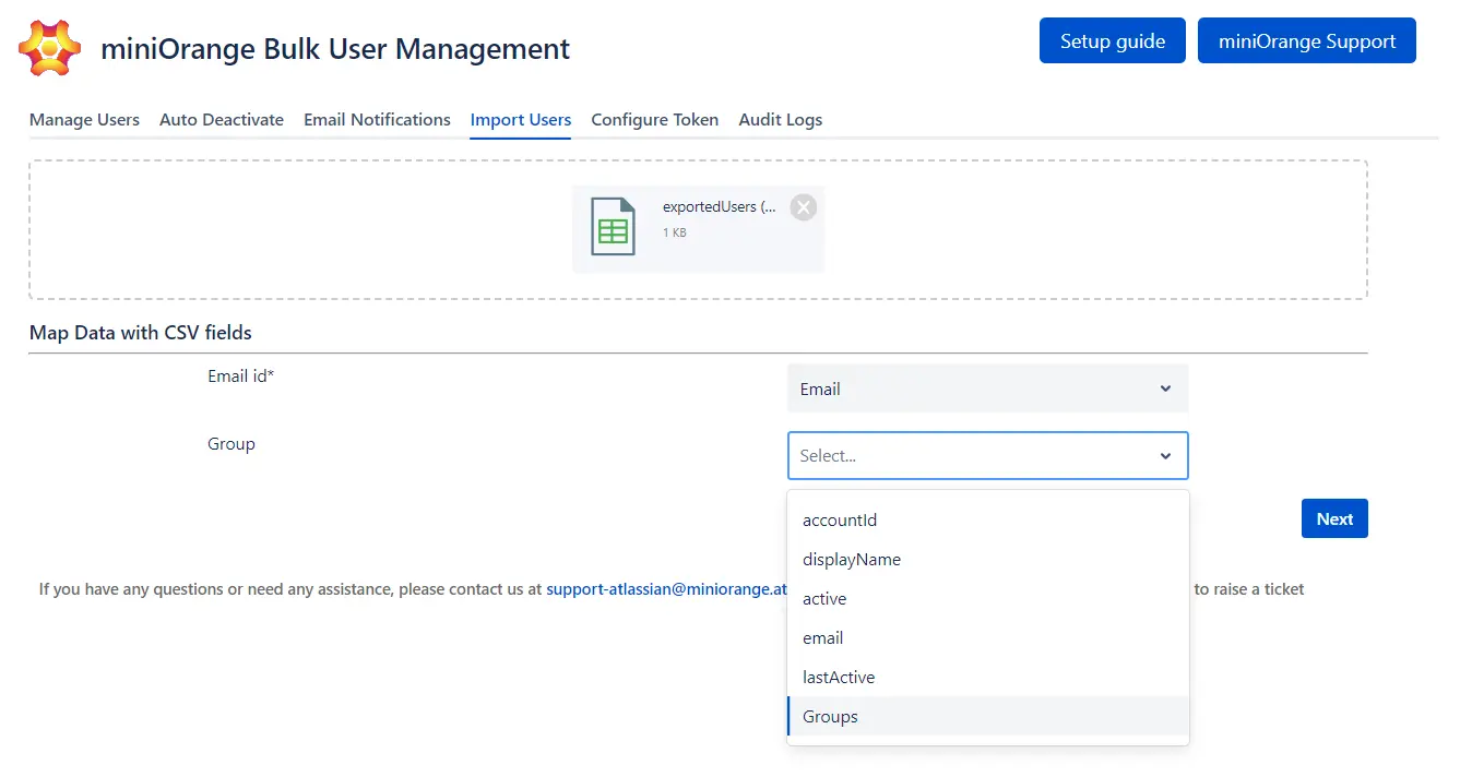 Setup Bulk User Management fo Jira, Bulk action management to inactivate deactivate users