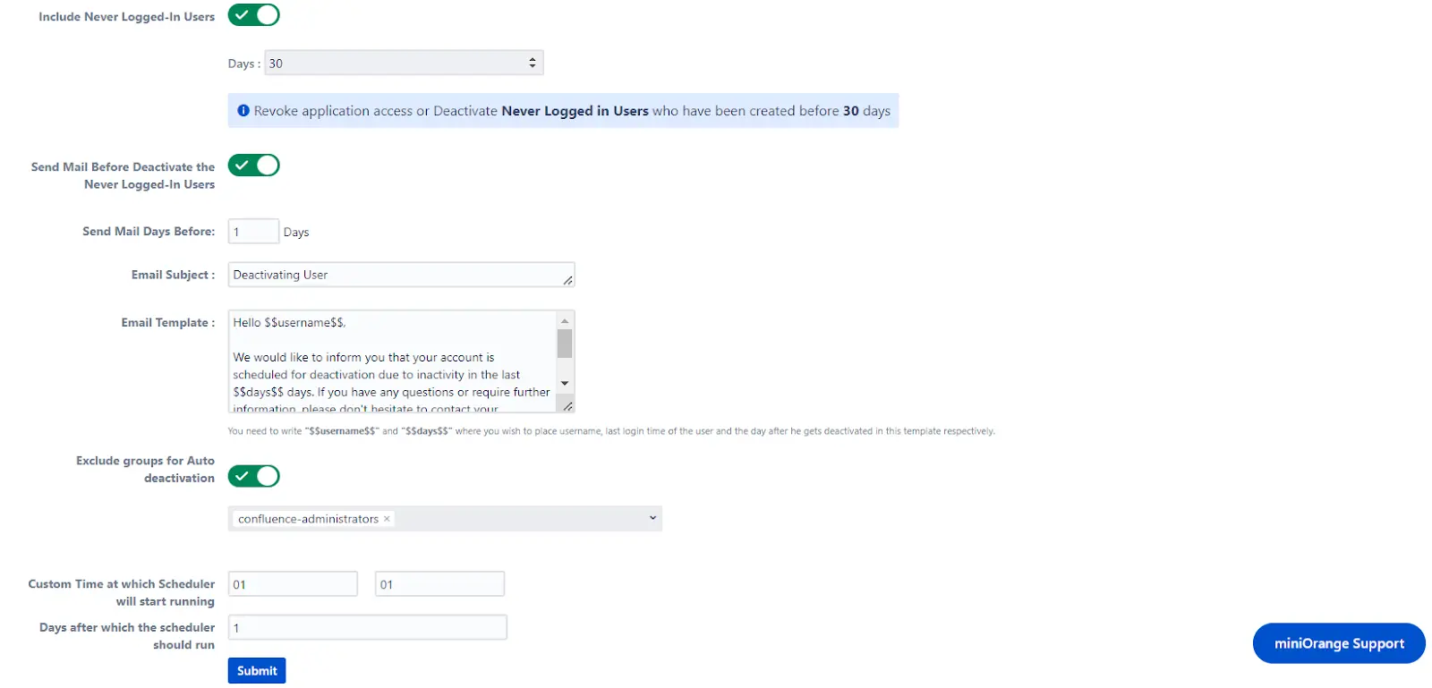 Setup Bulk User Management fo Confluence, Bulk action management to inactivate deactivate users