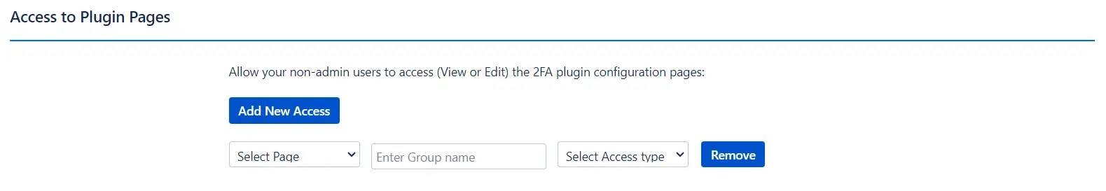 Access to plugin pages