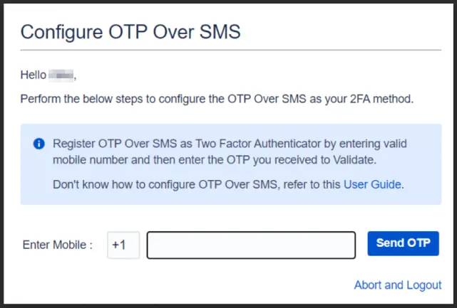 OTP Over SMS