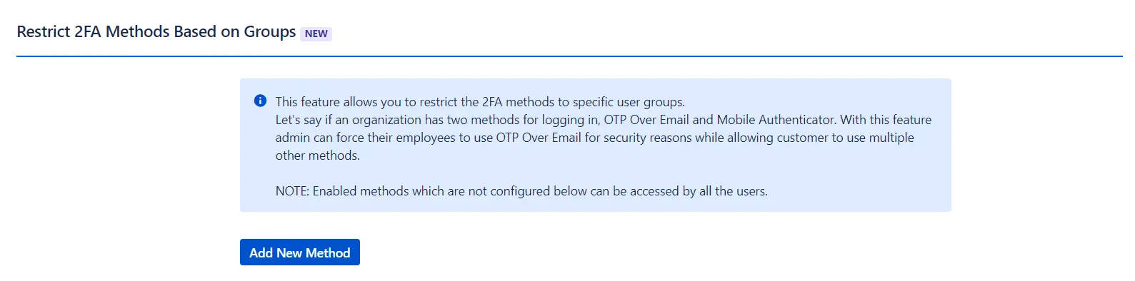 Restrict 2FA Methods