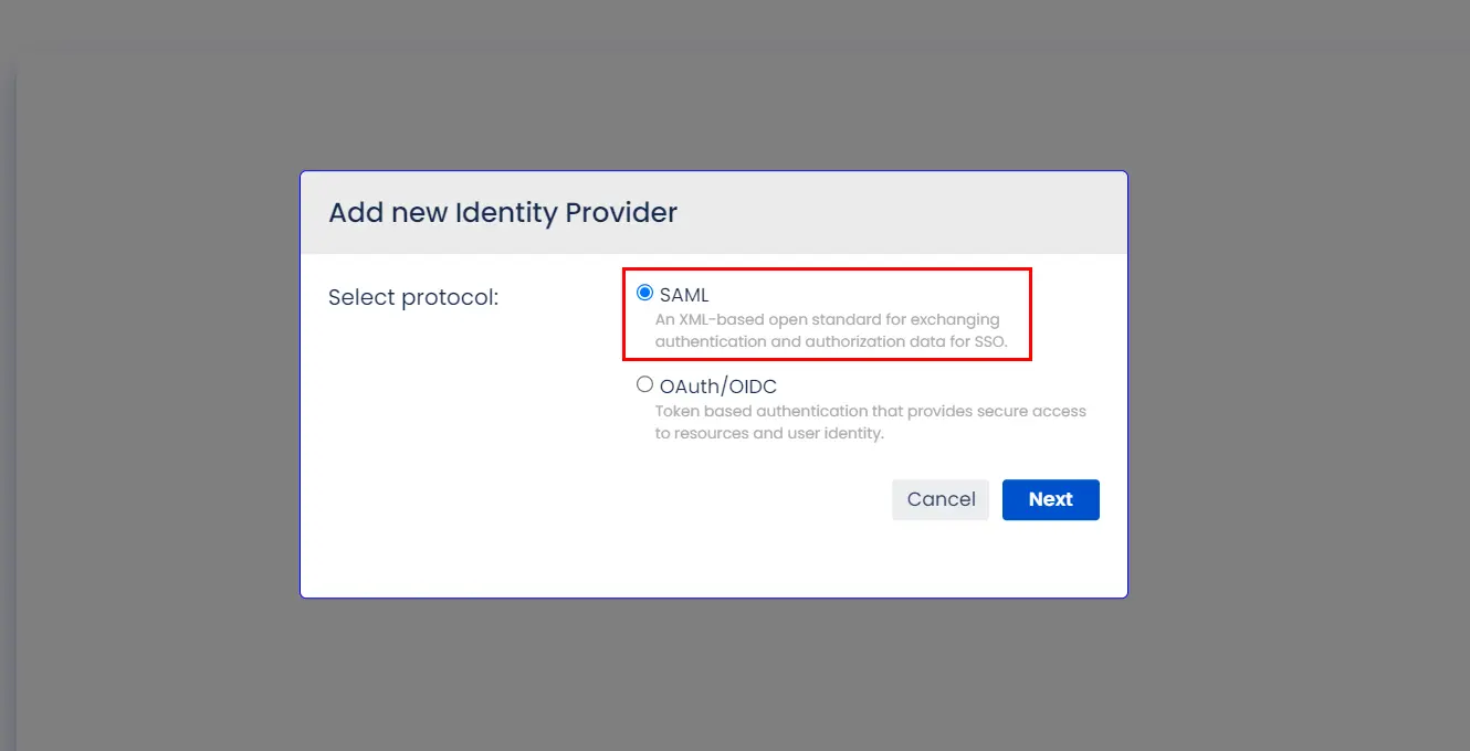 SSO for JSM Customers using ADFS as OAuth Provider | select protocol