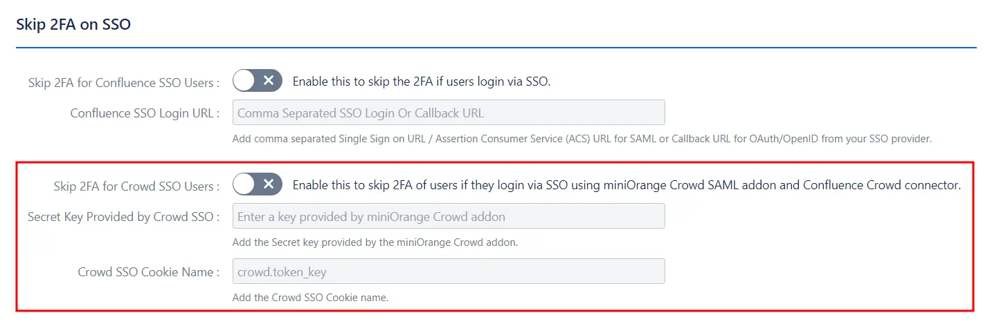 Setup Two Factor (2FA / MFA) Authentication for Confluence using OTP, KBA, TOTP methods settings