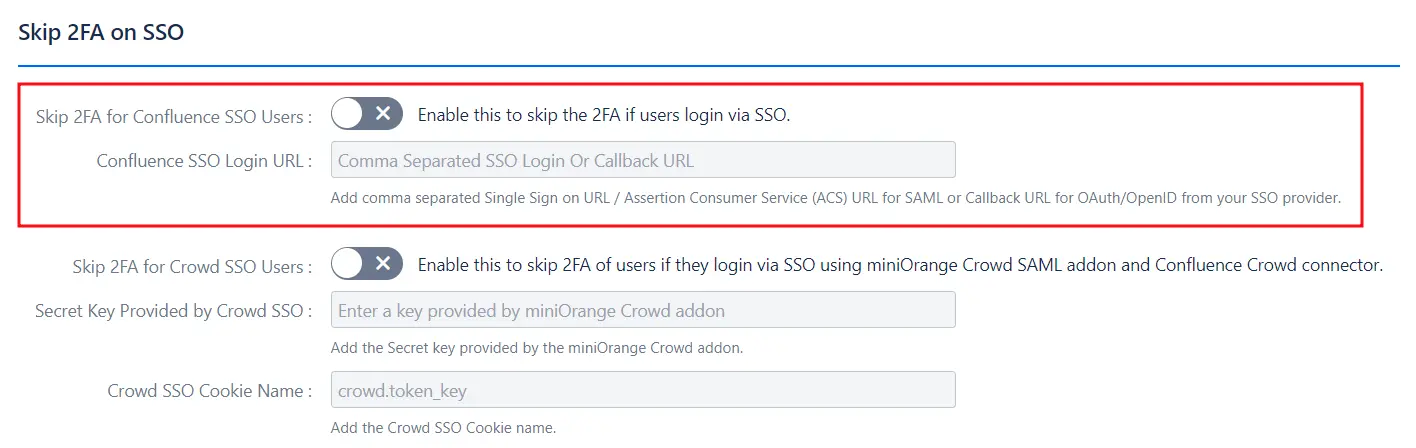 Setup Two Factor (2FA / MFA) Authentication for Confluence using OTP, KBA, TOTP methods settings