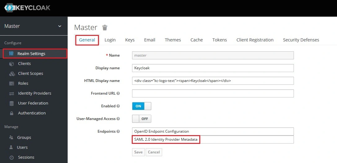 Keycloak  SSO | configure Settings 