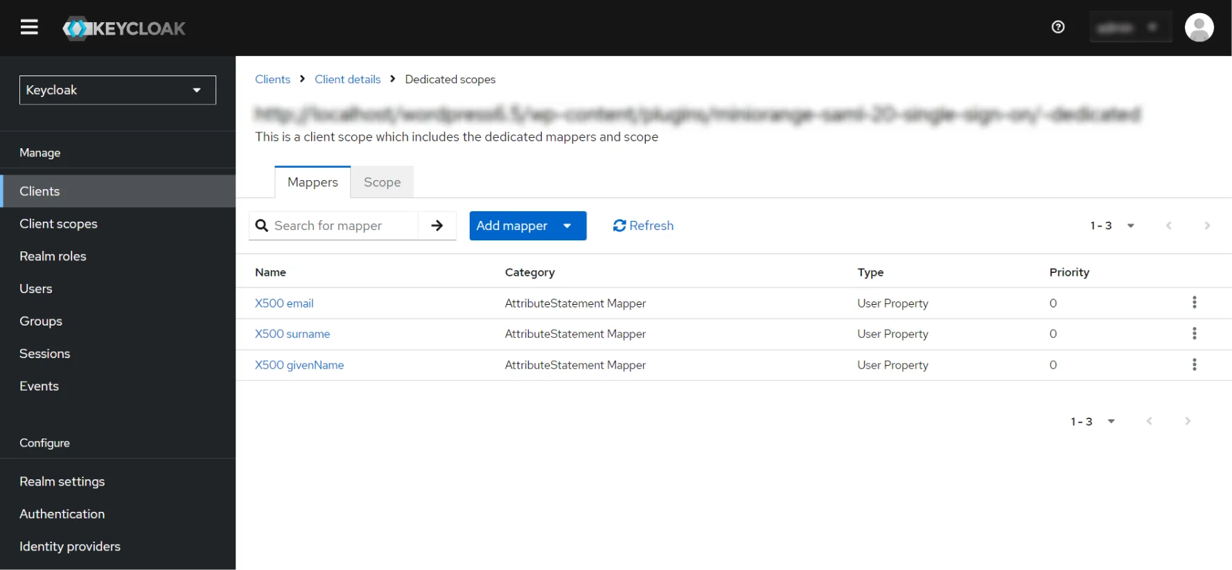 Keycloak  SSO | See the mappings