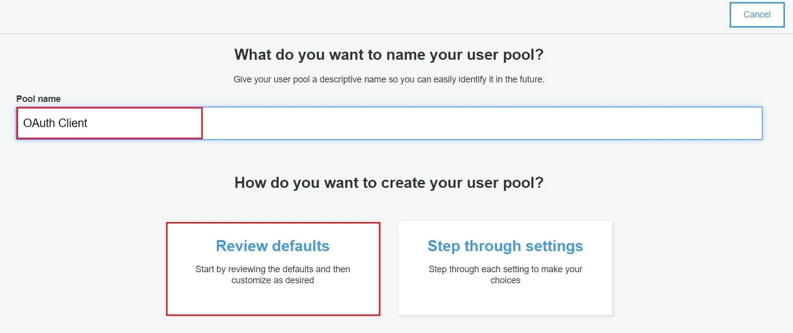 create user pool in AWS Cognito, Jira OAuth AWS Cognito