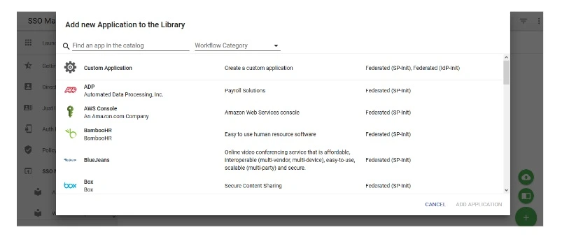 SAML Single Sign On (SSO) using AuthAnvil Identity Provider, Add new application