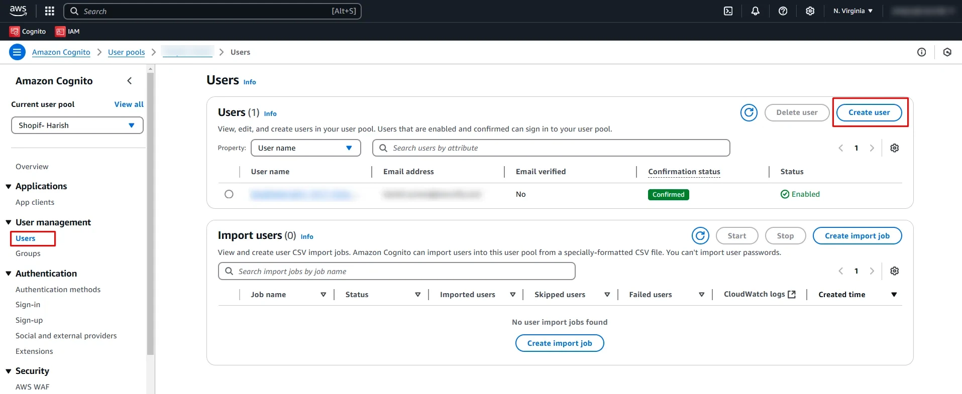 AWS Cognito SSO - Create New user