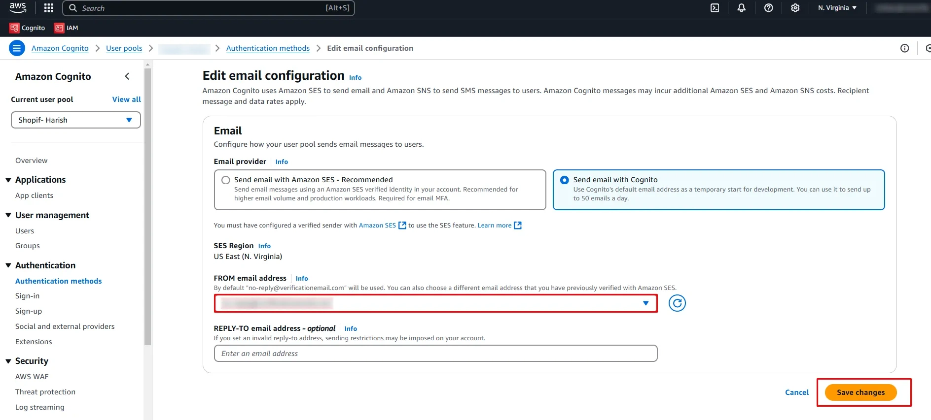 AWS Cognito SSO - Provide Email to Send message