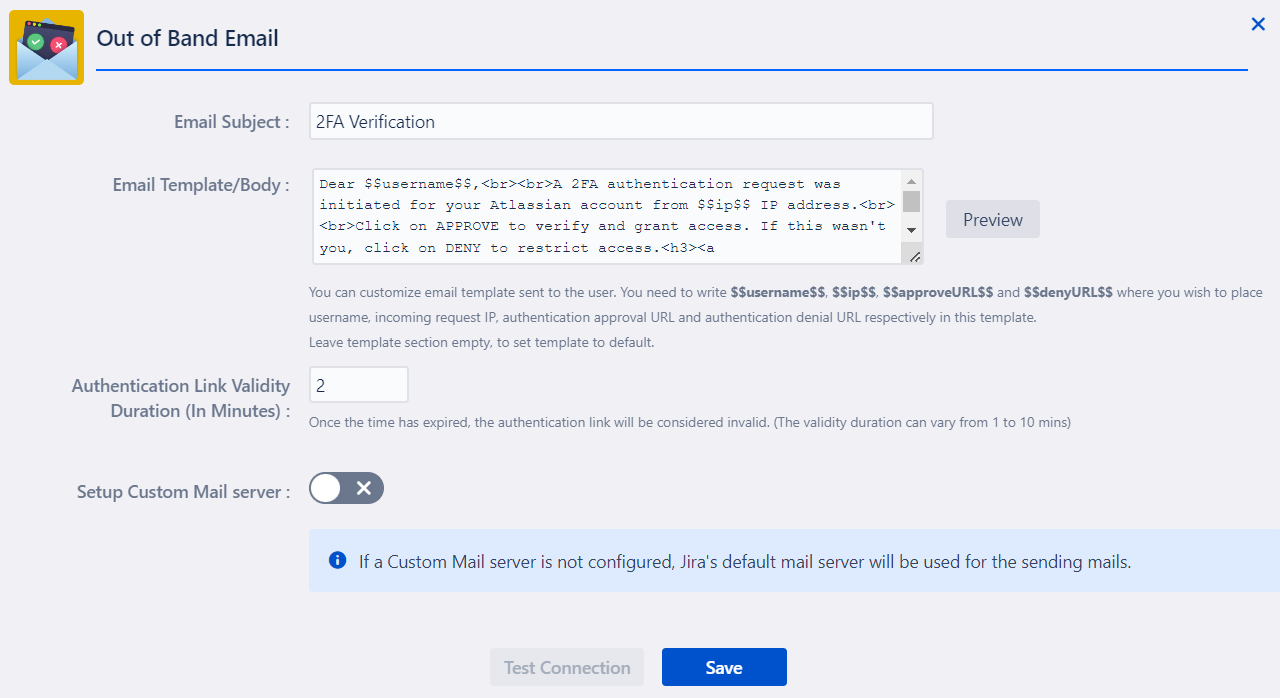 Provision to download, change, and disable backup codes