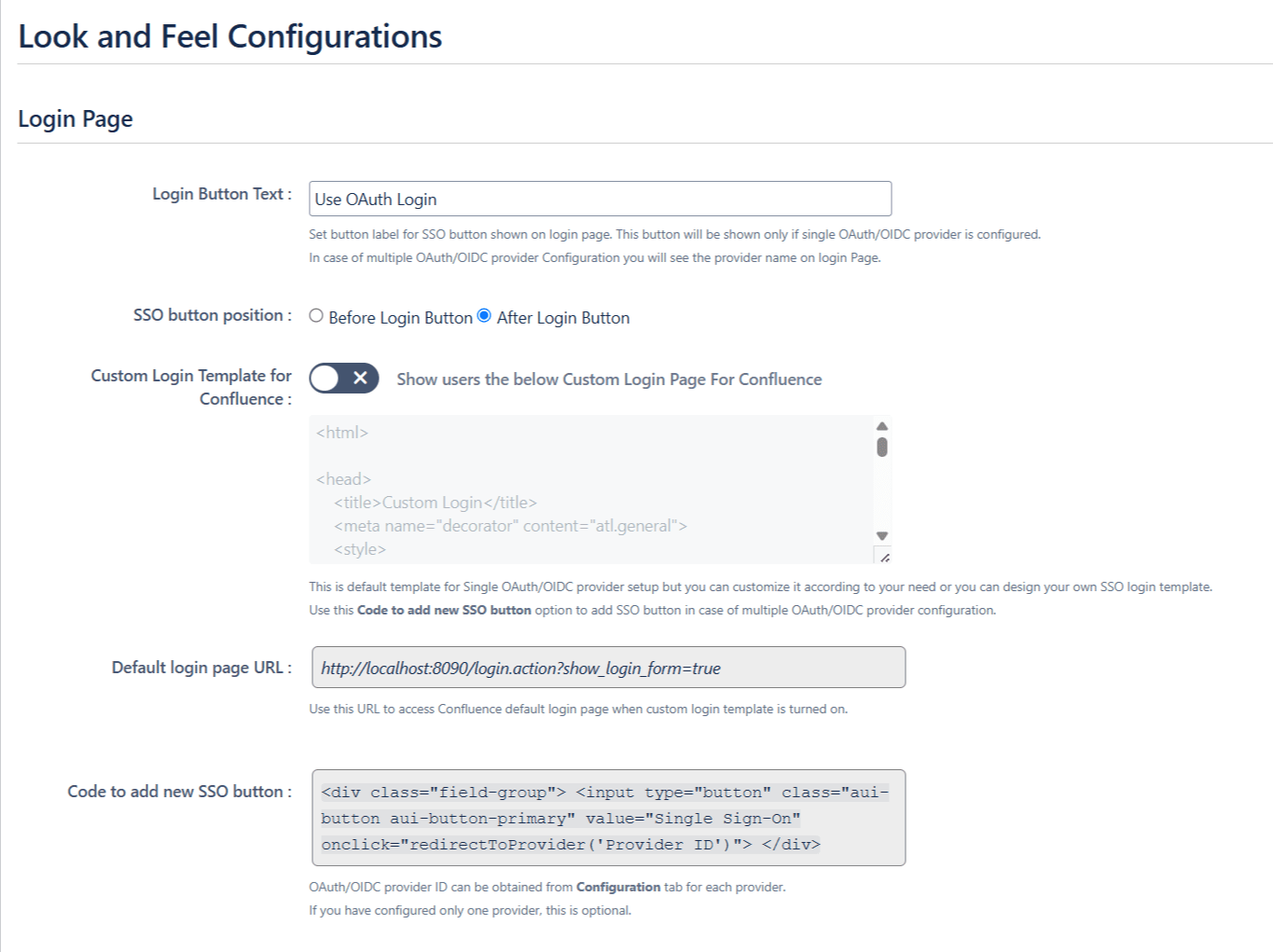 Atlassian Data Center Single Sign-On (SSO) for OAuth Select Provider Look and Feel