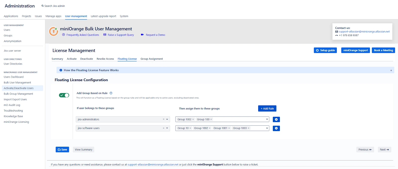 Floating License Tab AUM