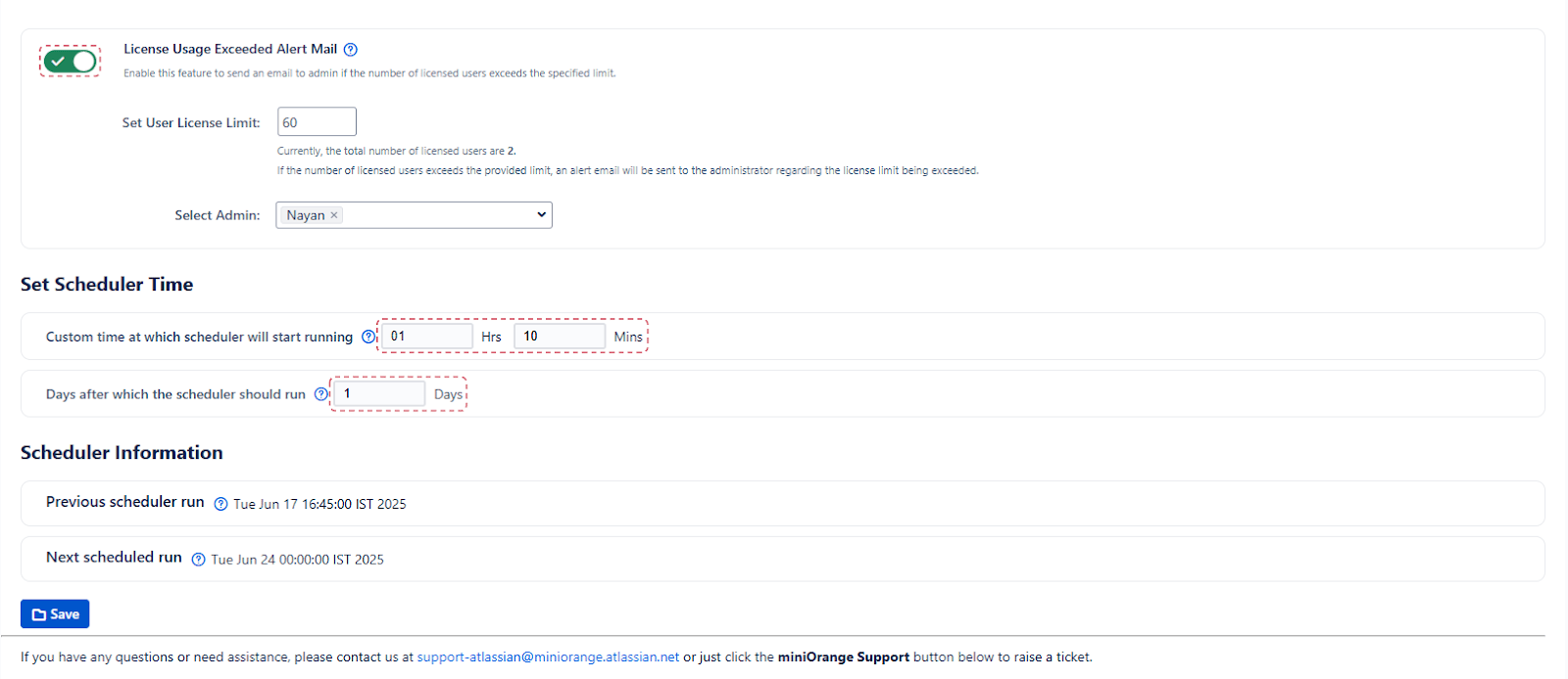 Setup Bulk User Management fo Jira, activate-deactivate-users-scheduler-settings
