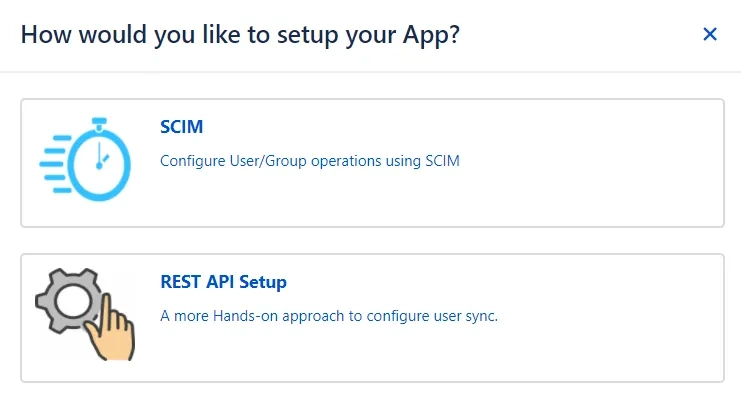 Dialog box that appears after you select your provider in the miniOrange SCIM app's Select Provider window