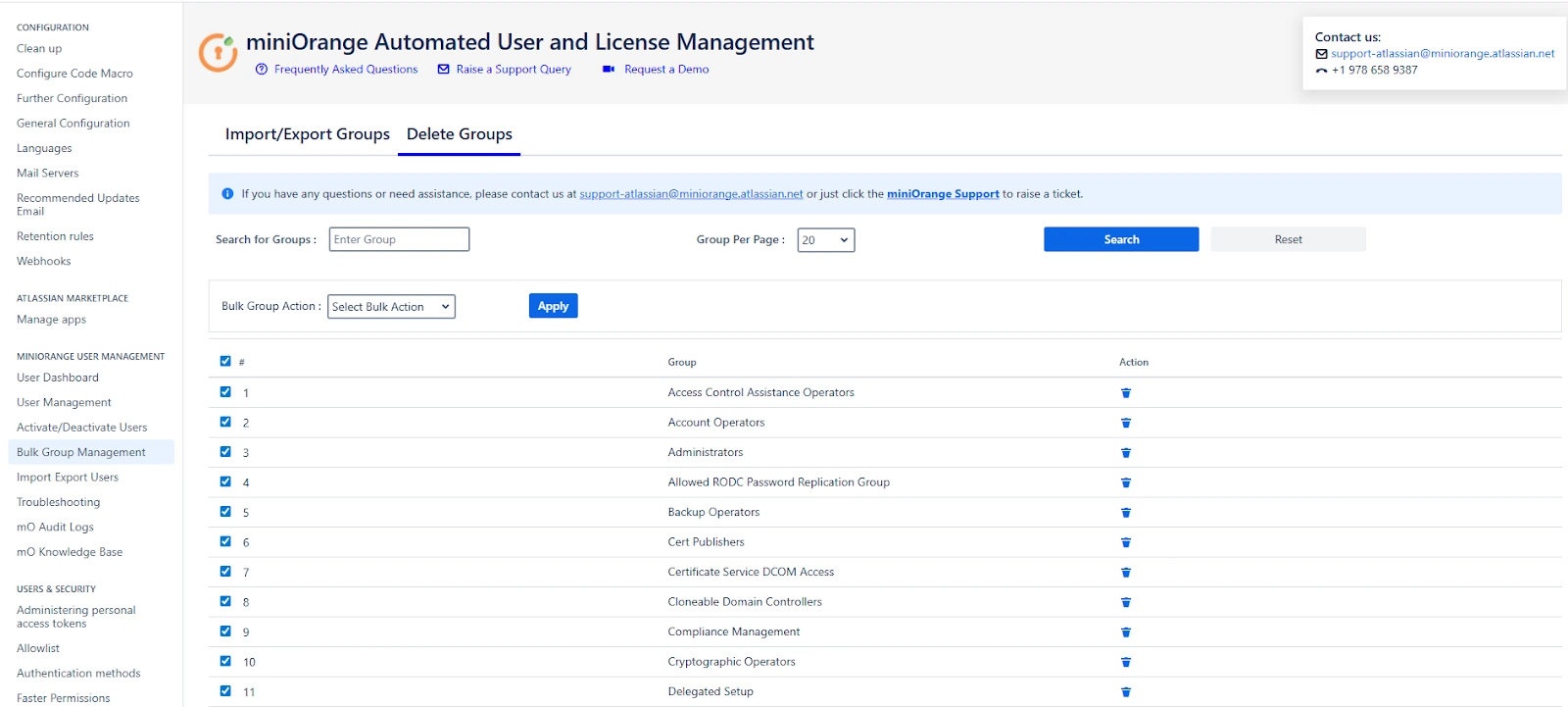 Deletion Summary Window AUM