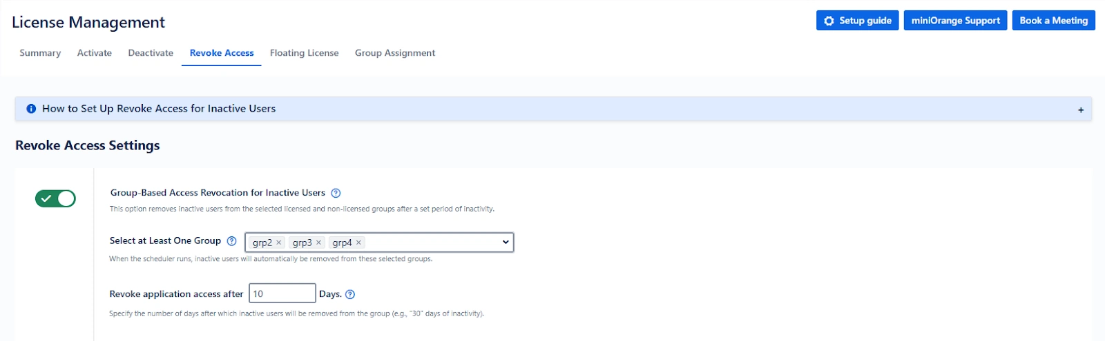 Revoke Access Tab AUM