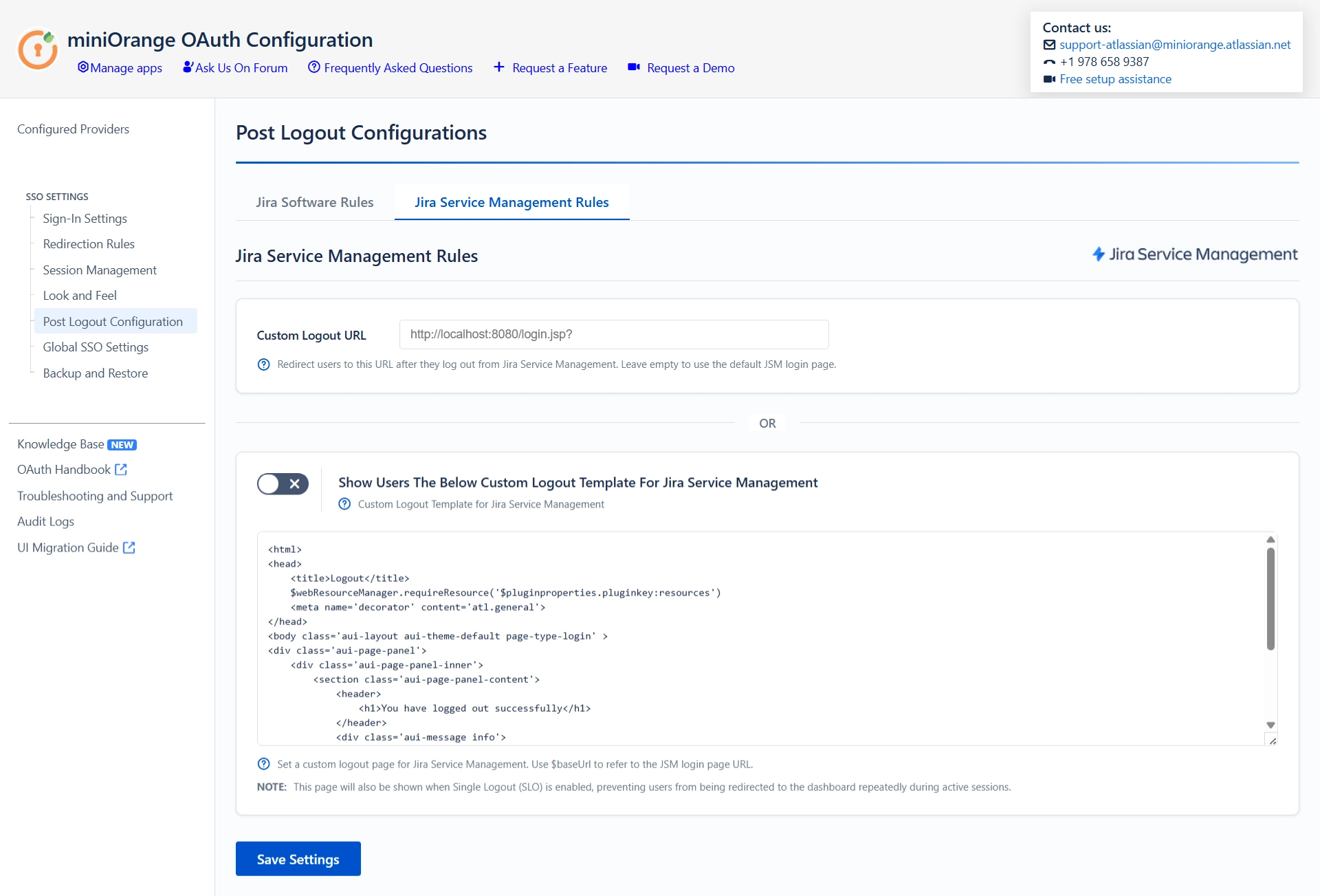 Look and Feel tab with provision for customizing the error messages