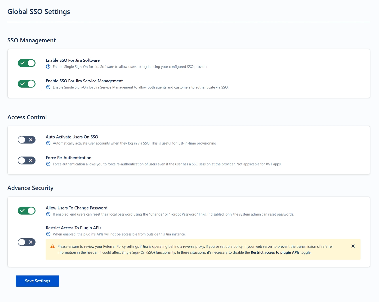 oauth token, oauth api, oauth oidc, OAuth / OpenID Single Sign On (SSO) into Jira, Global SSO Settings tab in the plugin