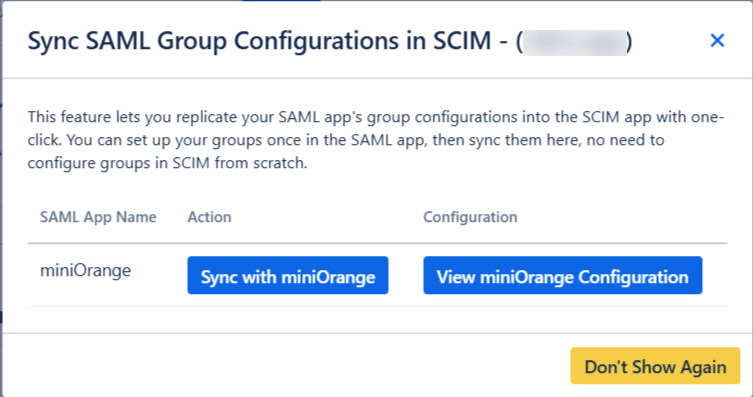 Group Configuration replication feature in the miniOrange SAML + SCIM app that lets you replicate your SAML app's group configurations into the SCIM app with one-click