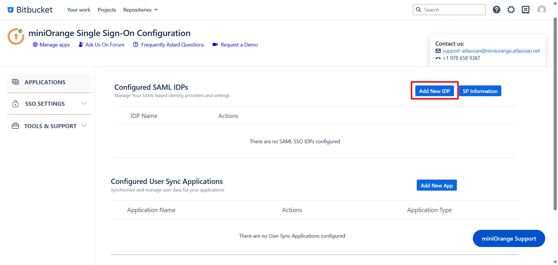 Add New IDP button in the Configured IDPs section