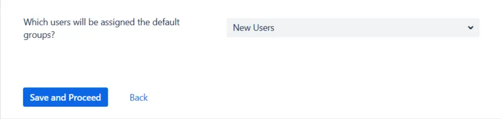 Which User Will Be Assigned Default Groups drop-down in the User Groups - Default groups page