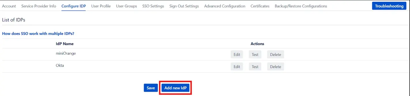 SAML Single Sign On (SSO) into Crowd, Add multiple IDP into Crowd