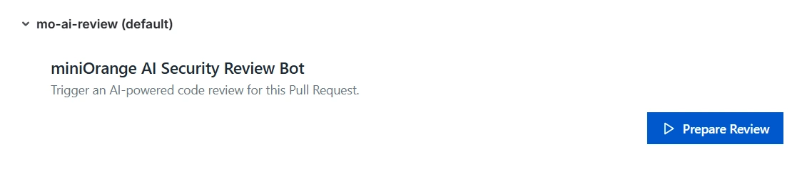 AI Code Reviewer for Bitbucket - miniOrange AI Code Reviewer Panel 