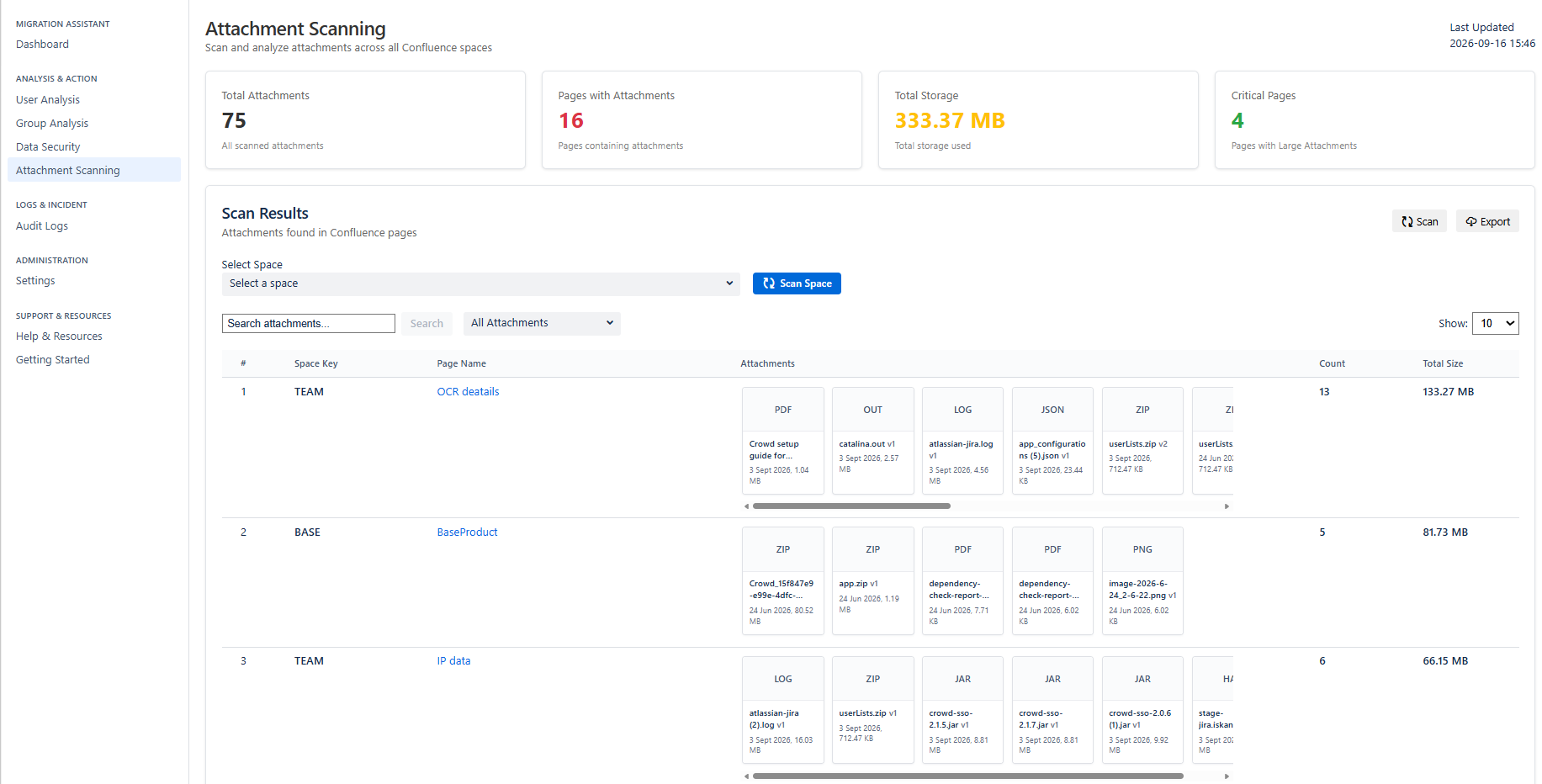 Migration Assistant Attachment Scanning