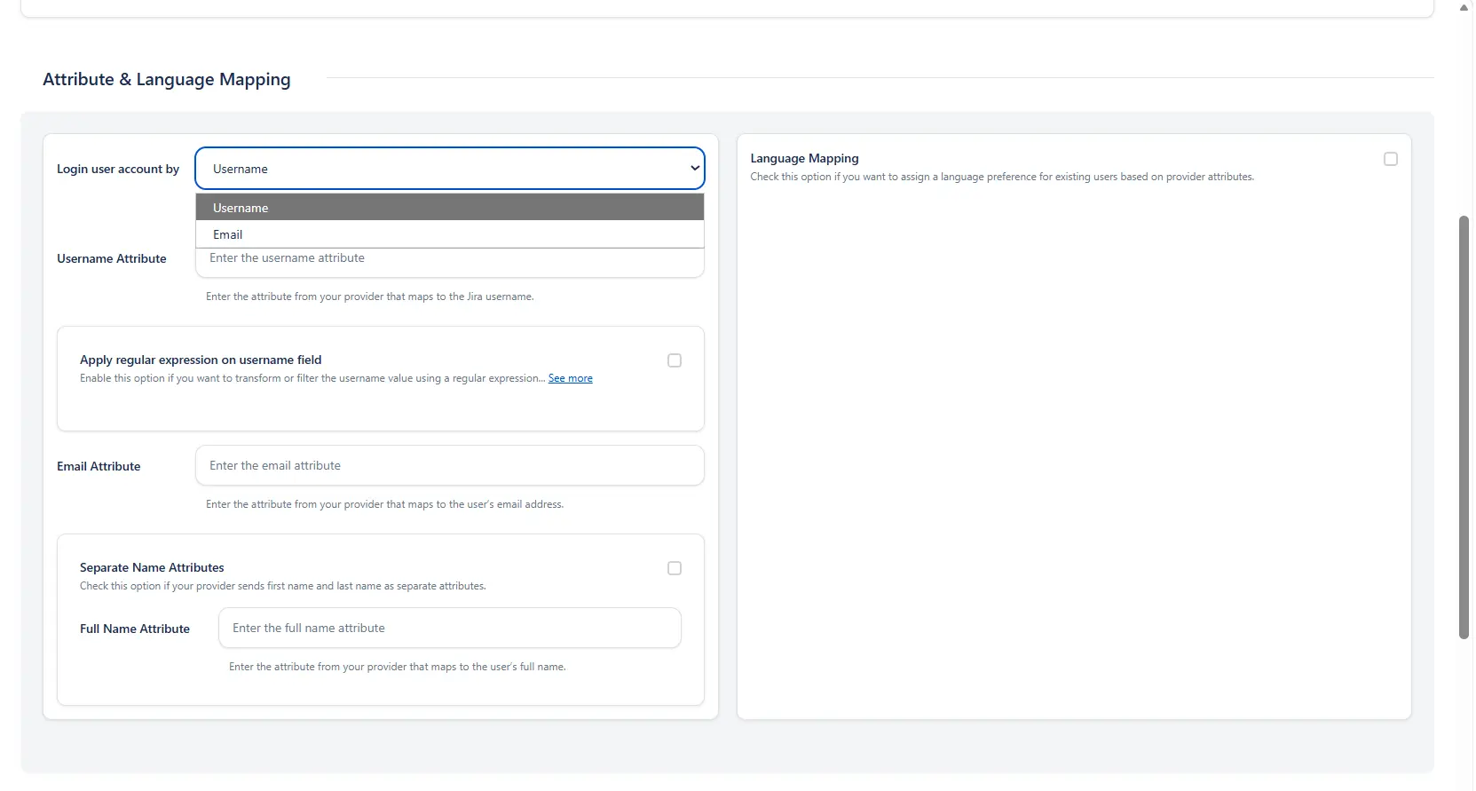 Jira OAuth User Attribute Mapping