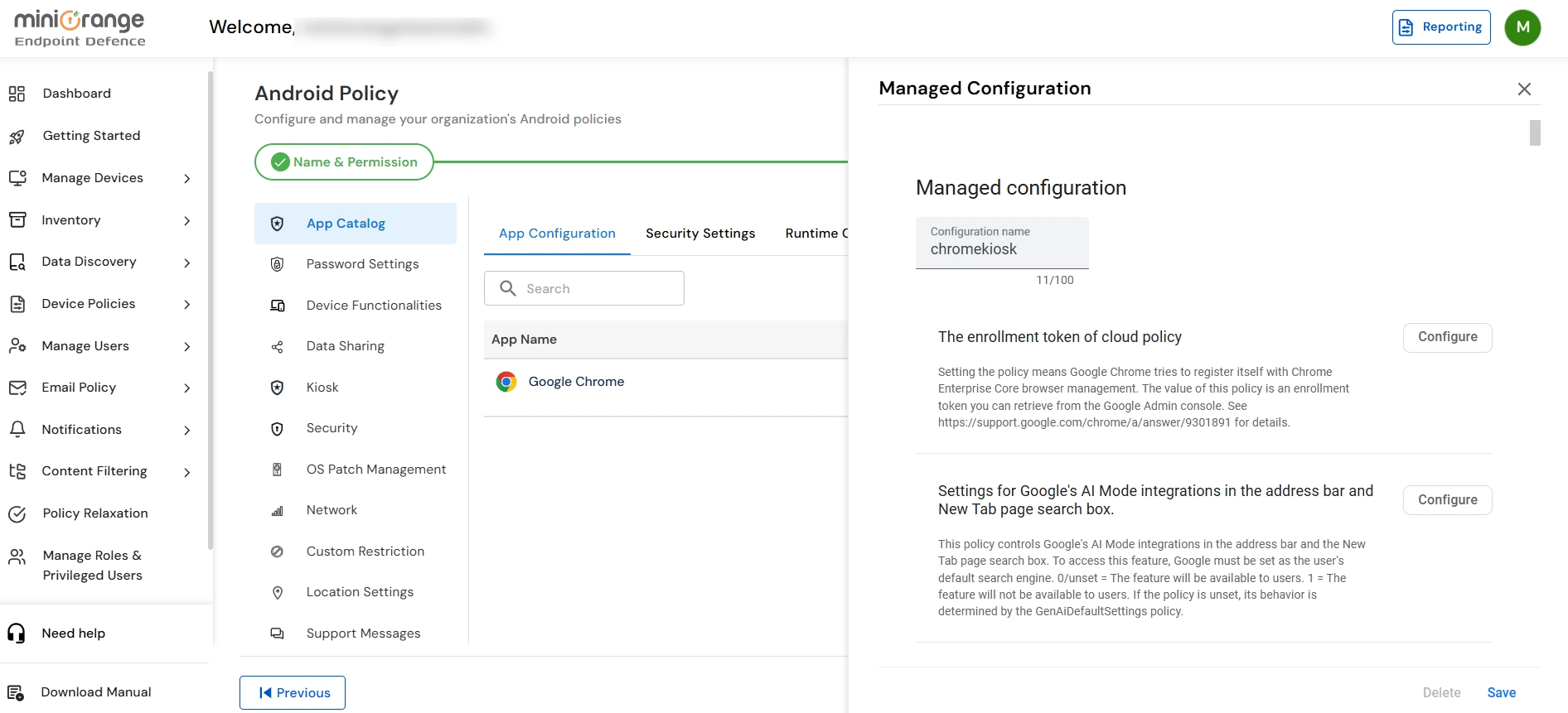 chrome kiosk mode on android