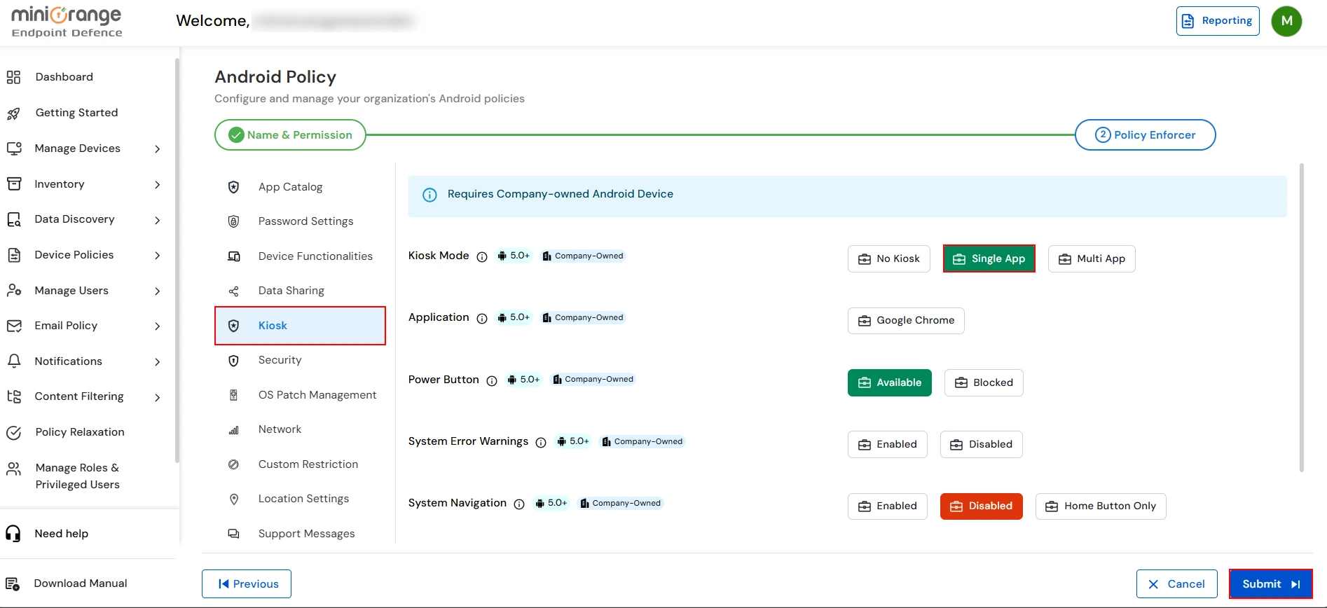 chrome android kiosk