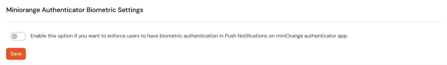 Enable miniOrange Authenticator Biometric