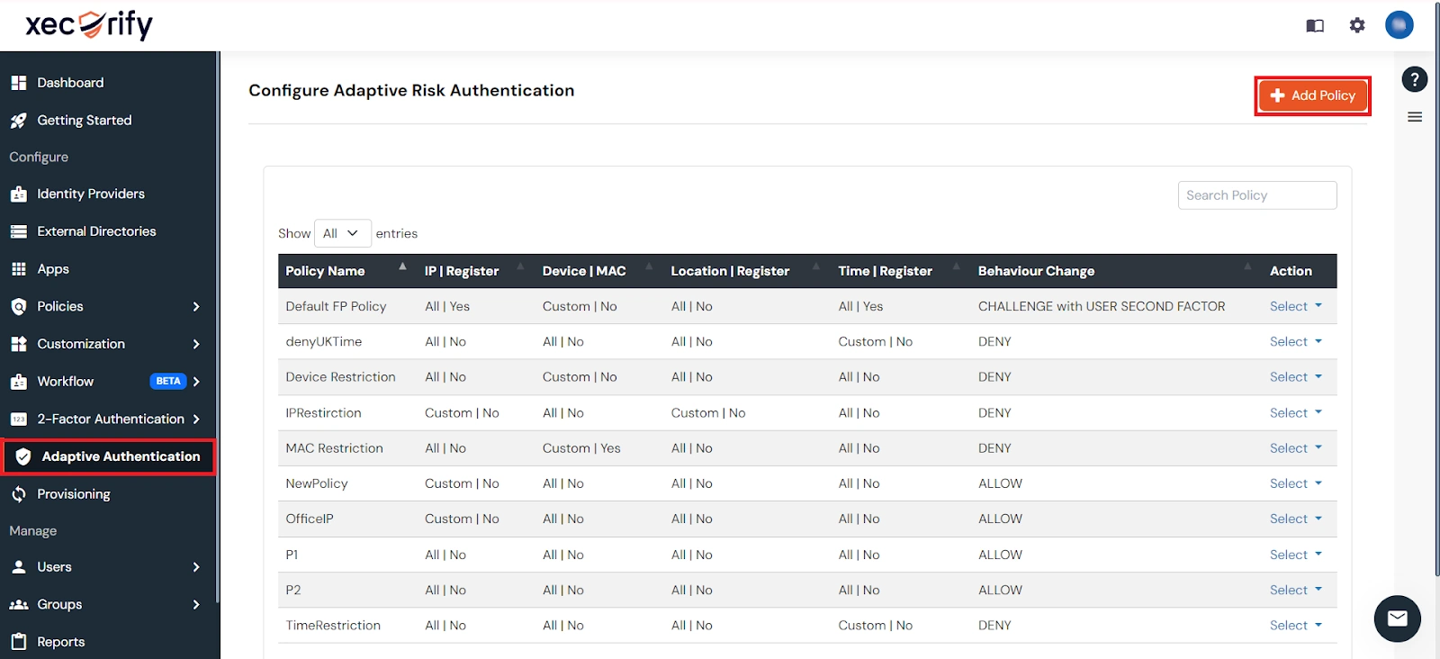 IP restriction for Salesforce: Add Adaptive Authentication Policy