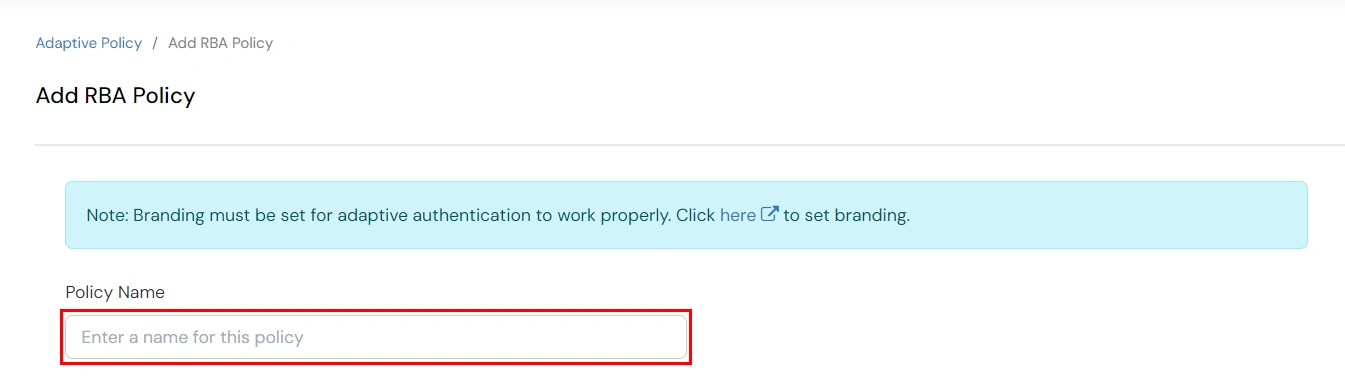 IP restriction for Zoho: Add Policy name