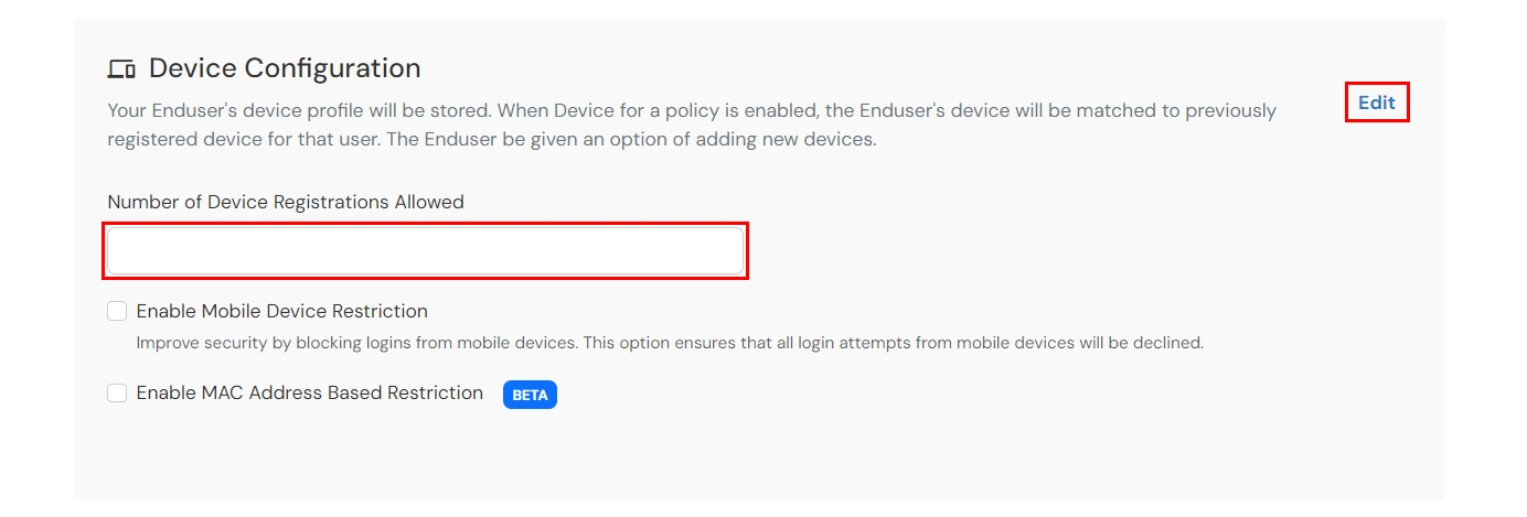 Device restriction for Google Workspace (G Suite): Add No of registered device