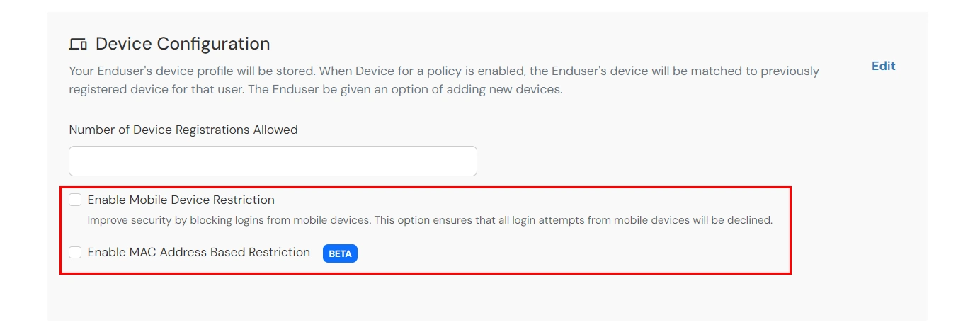 Device restriction for Dropbox: Enable Mobile/MAC based restriction